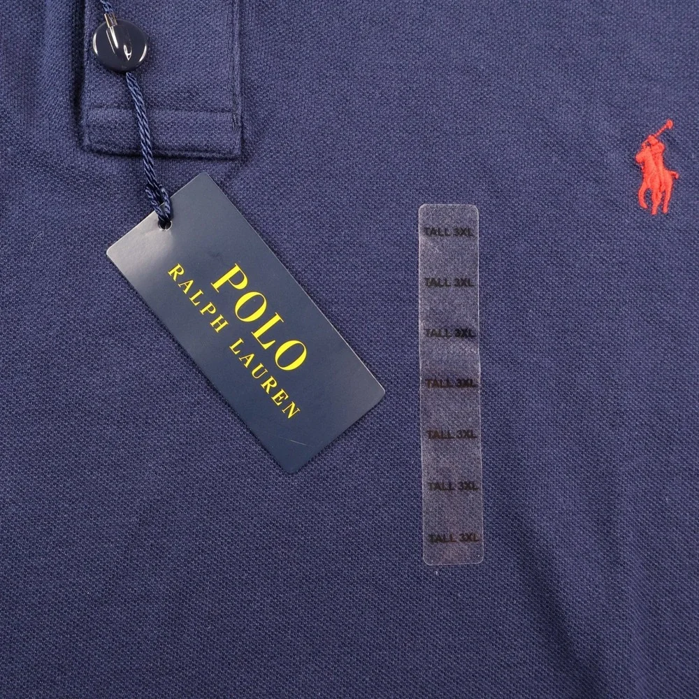 NWT Polo Ralph Lauren Mesh Polo Men's 3XLT Navy Big&Tall Red Pony